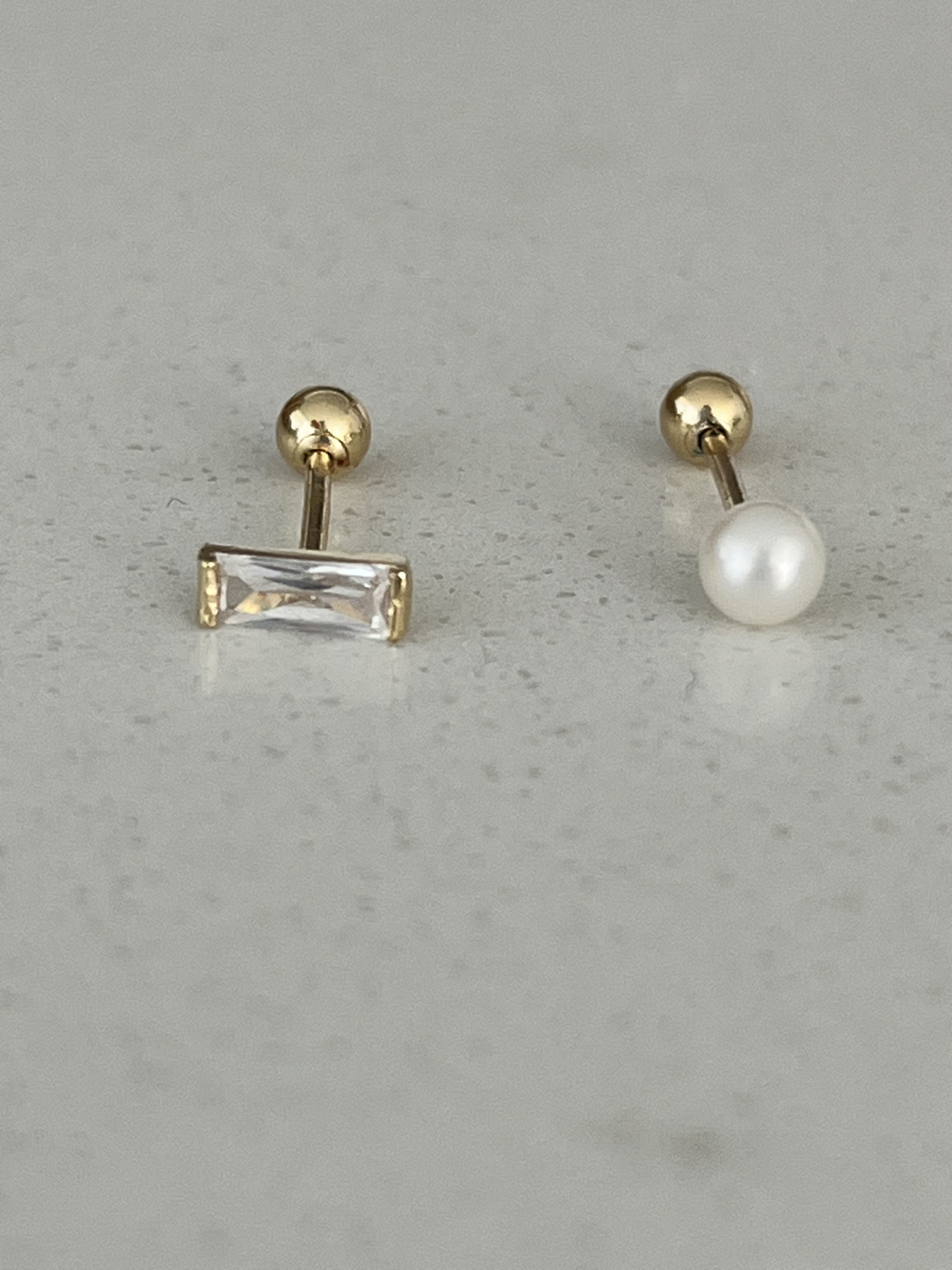 14K yellow gold screw back piercing/ earring
