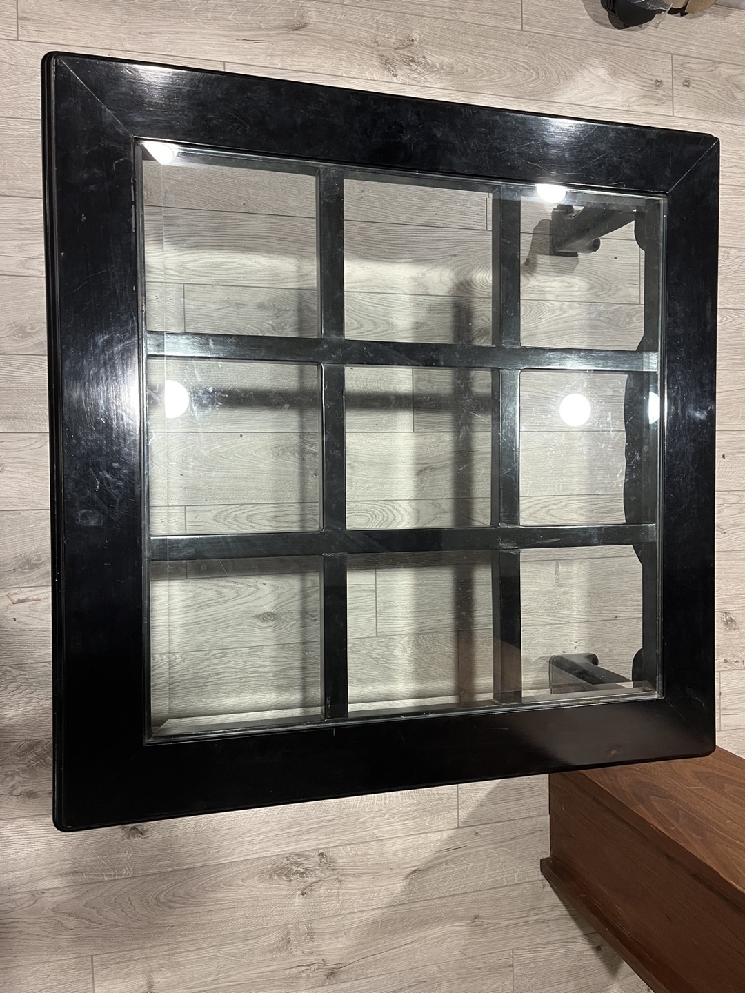 Glass top solid wood coffee table - photo 3