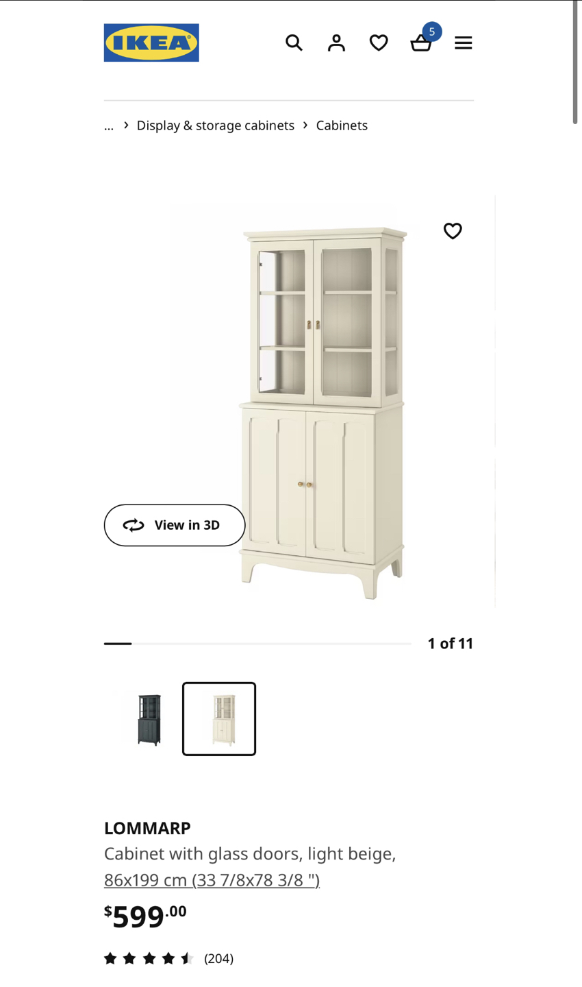 IKEA Cabinet with Glass Doors - photo 5