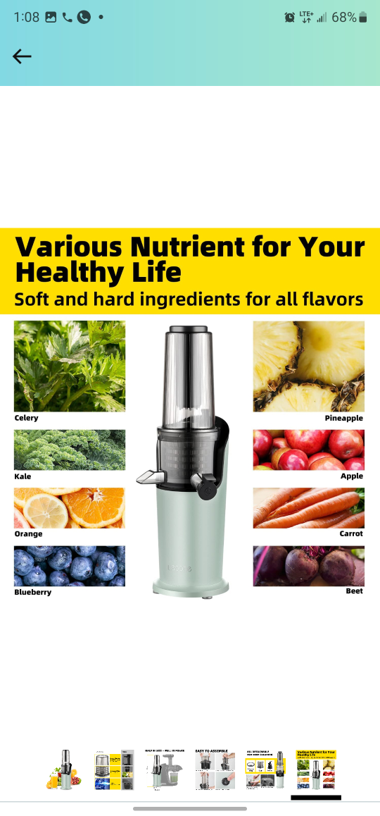 Lecone Compact Masticating Slow juicer thumbnail