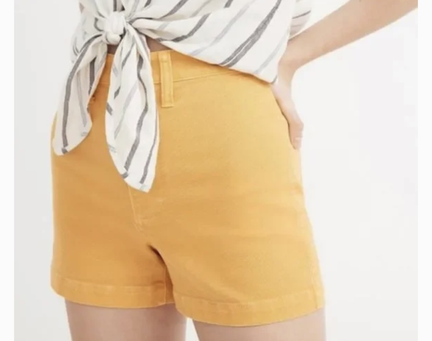 Madewell Highrise denim Shorts orange mango thumbnail