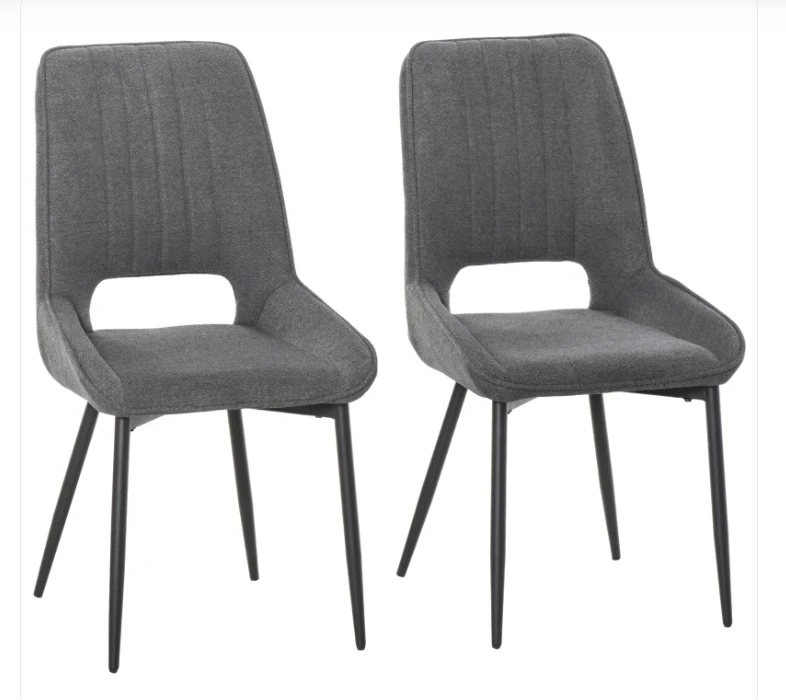 HOMCOM Modern Dining Chairs. Linen touch fabric thumbnail