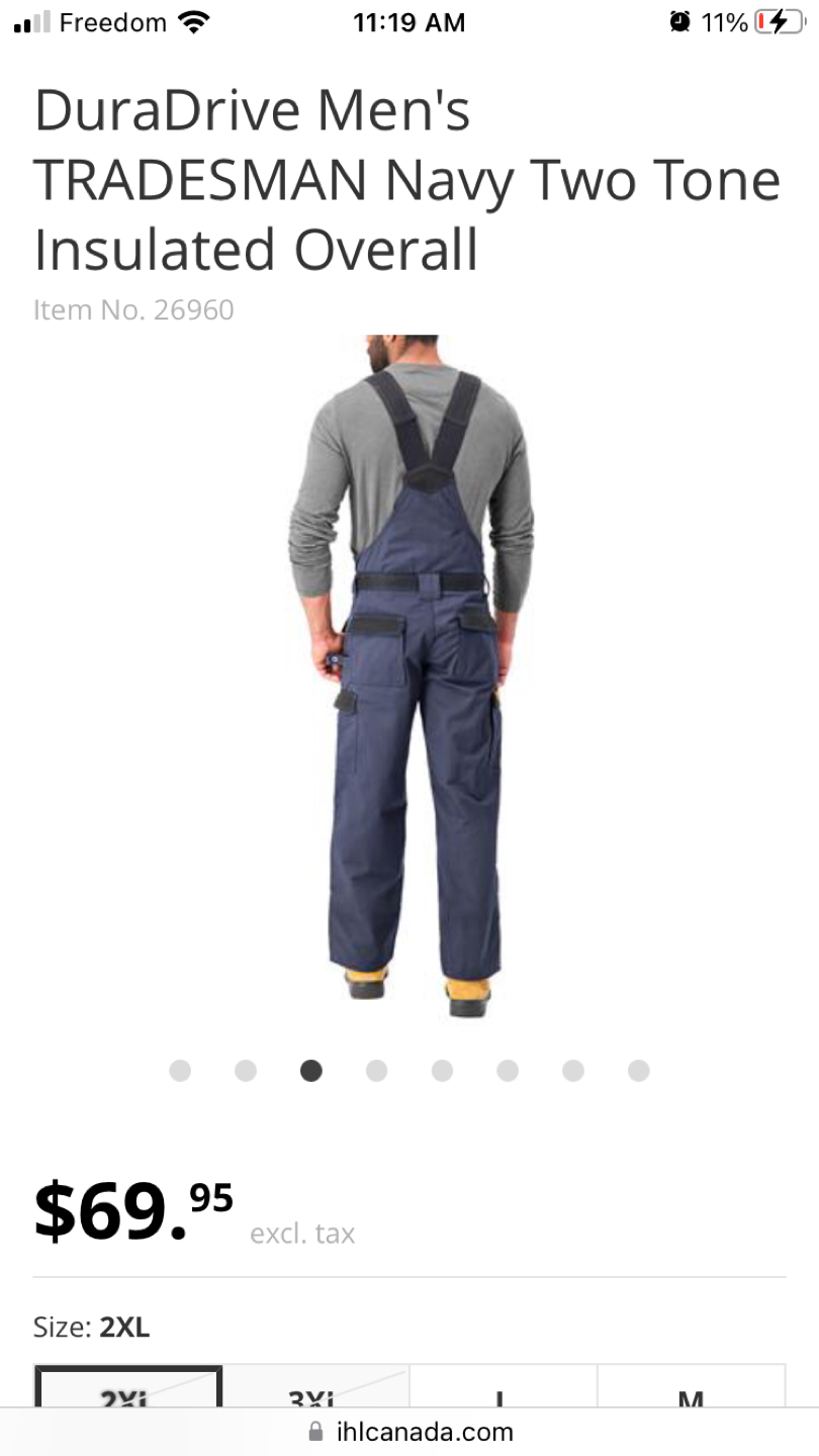 DuraDrive Men's TRADESMAN Navy Two Tone Overall workwear - photo 2