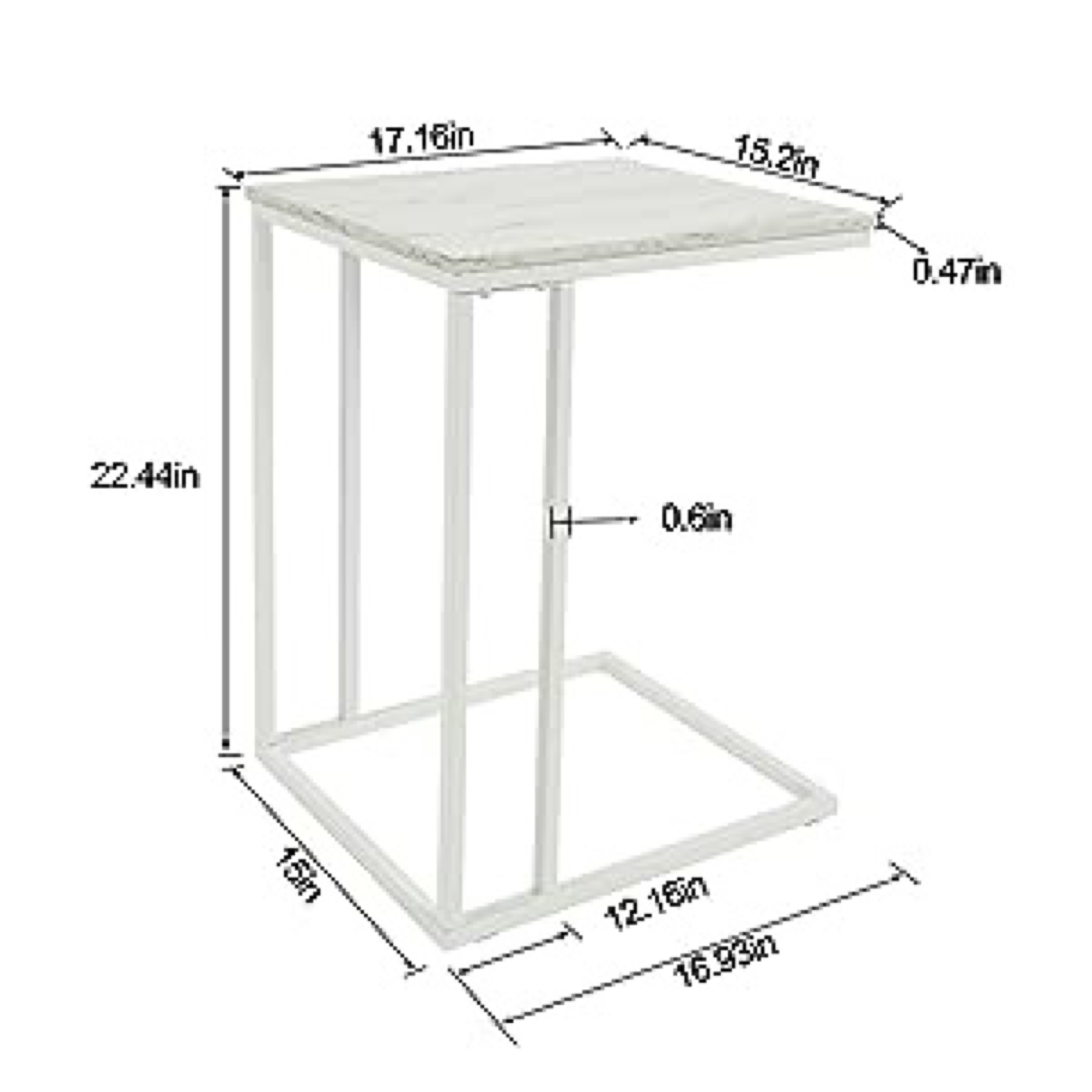 HOME BI C-Shaped Side Table,Modern Simple Sofa Side Table - photo 3