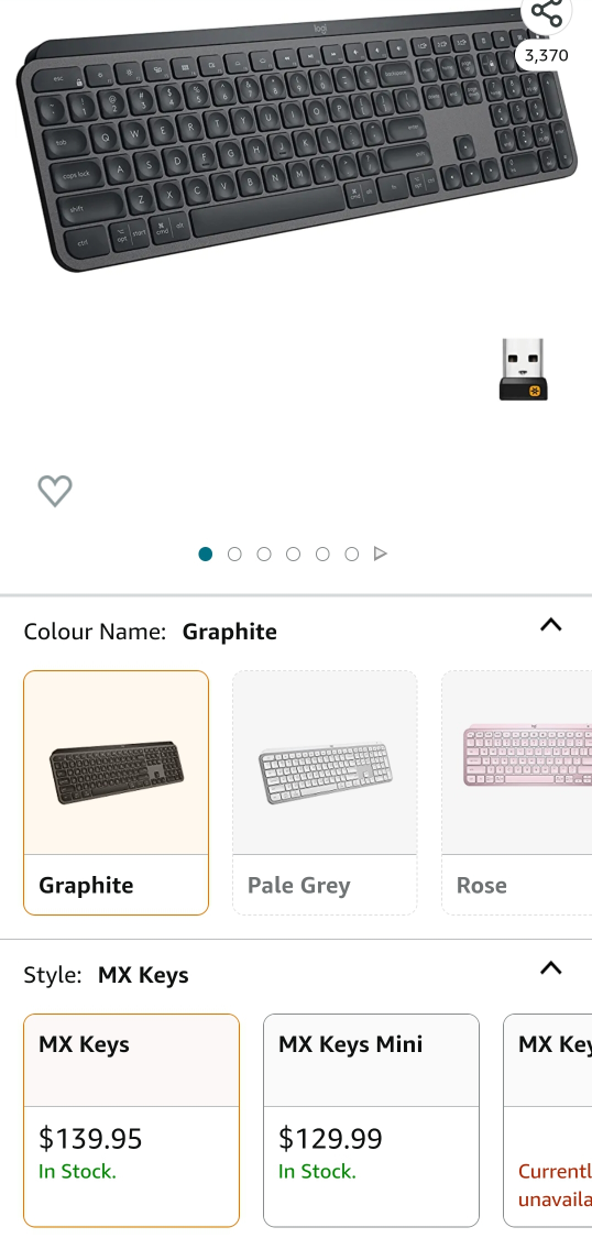 Logitech MX Keys Advanced Wireless thumbnail