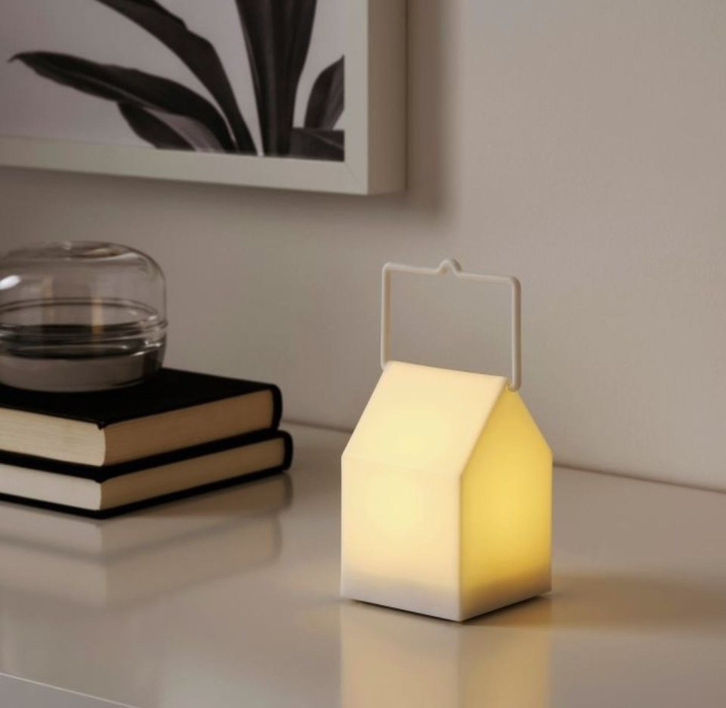 4x IKEA Skyhogt White LED Lantern Lights thumbnail