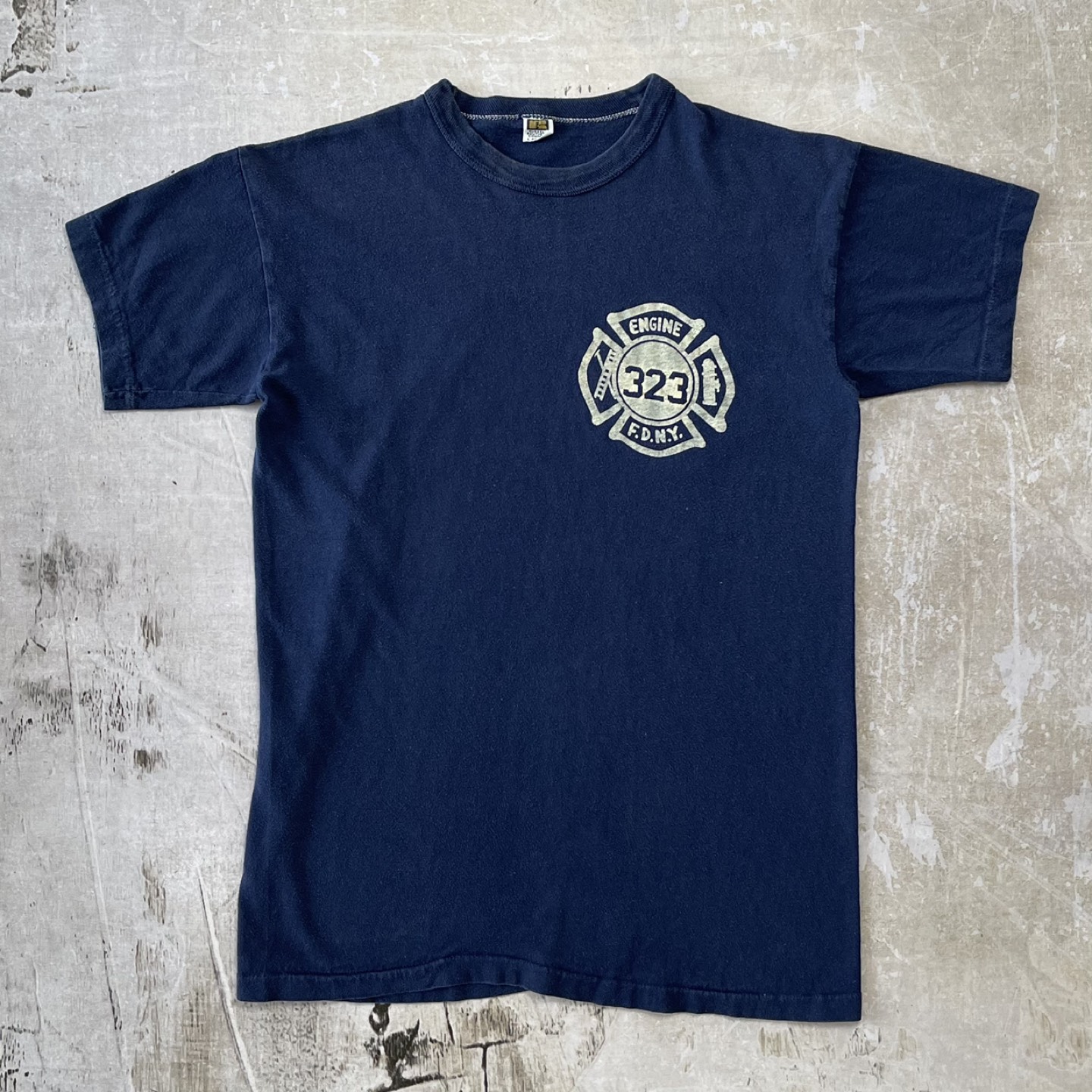 Vintage 70s Russell Athletic Gold Logo FDNY T-shirt