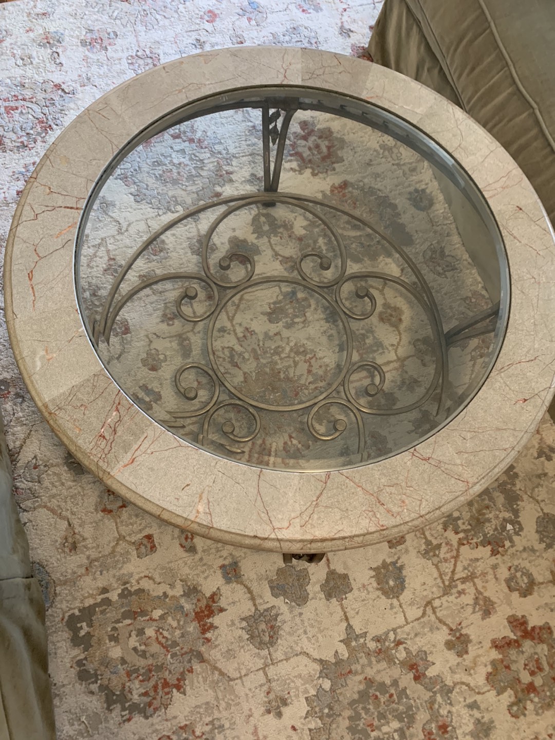 marble & wrought iron Coffee / Center table - photo 3