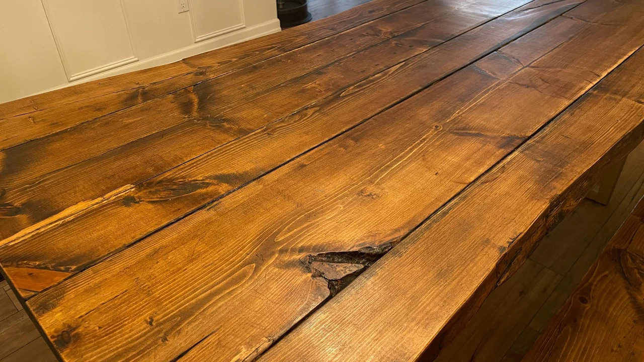 Dining table and two benches - photo 3