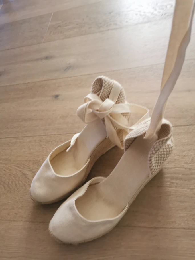 Lace up espadrille wedges baige - photo 3