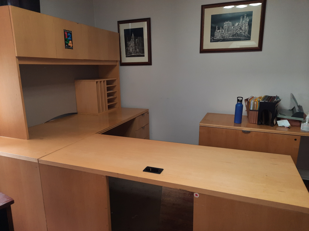 Executive desk with hutch