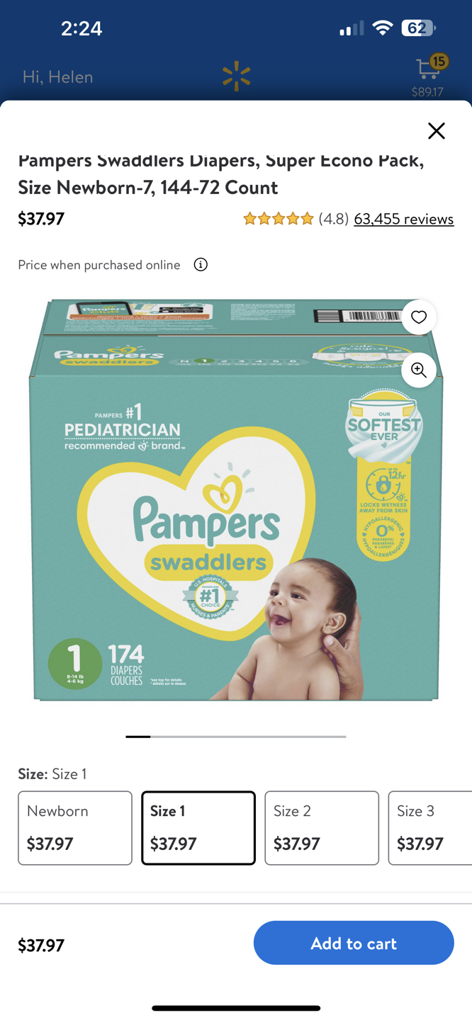Pamper diapers sz1 - photo 2