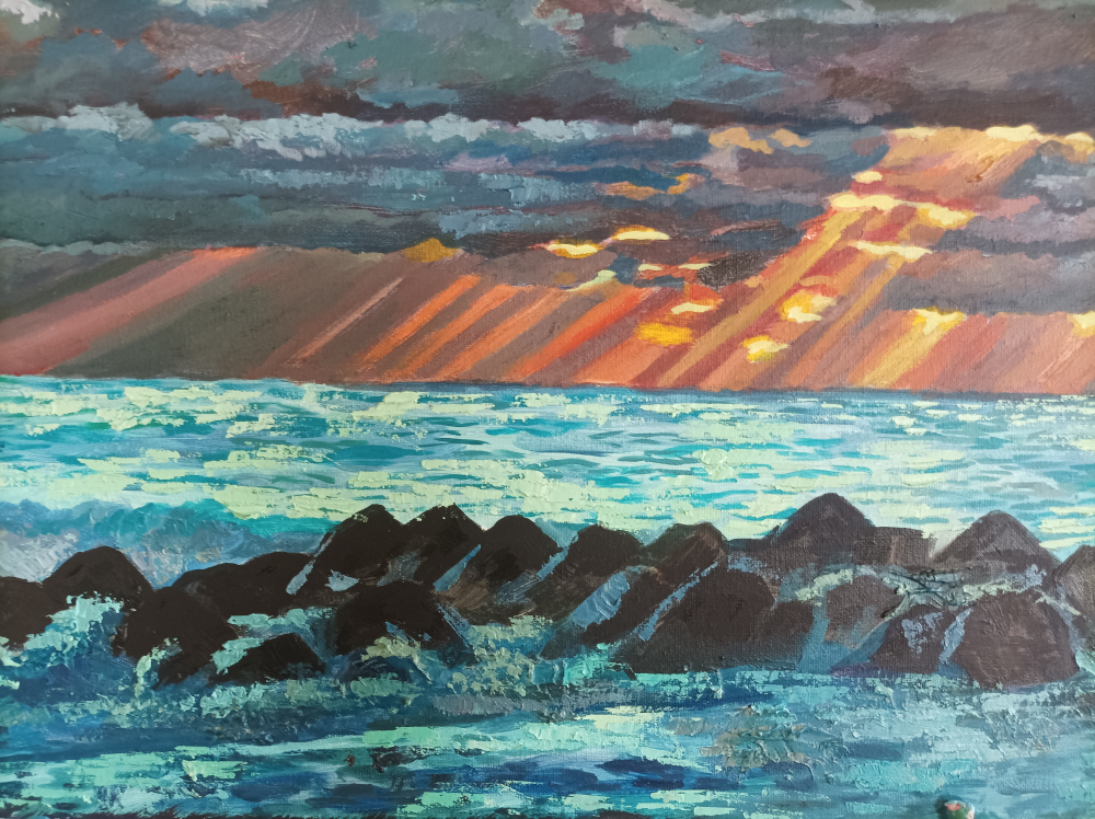 original oil painting 16 by 21" image indicator(9)