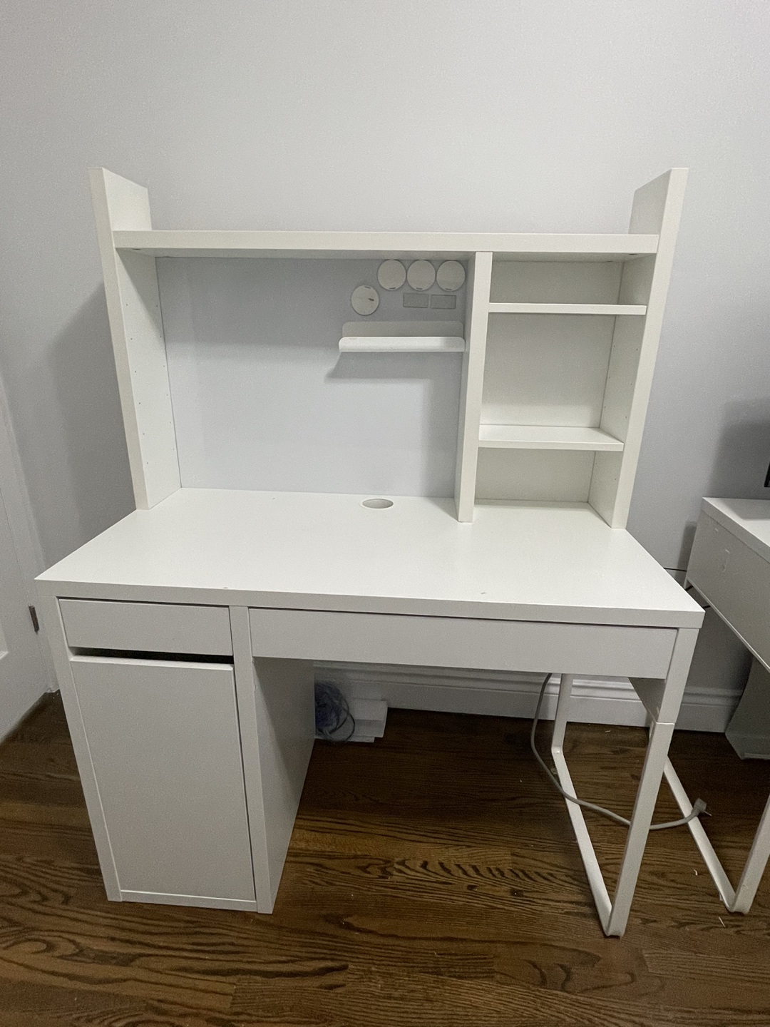 IKEA MICKE DESK WITH WHITEBOARD EXTENSION