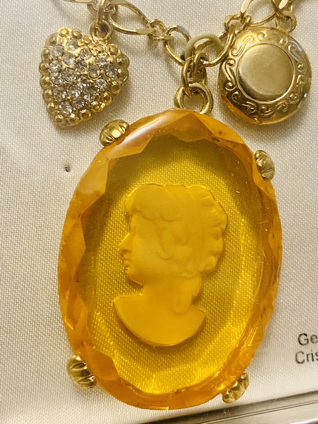 Cameo Pendant Genuine Austrian Crystal necklace - photo 3