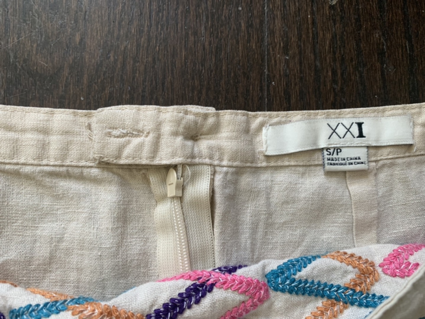 Linen & cotton embroidered mini skirt size s 💰 image indicator(3)