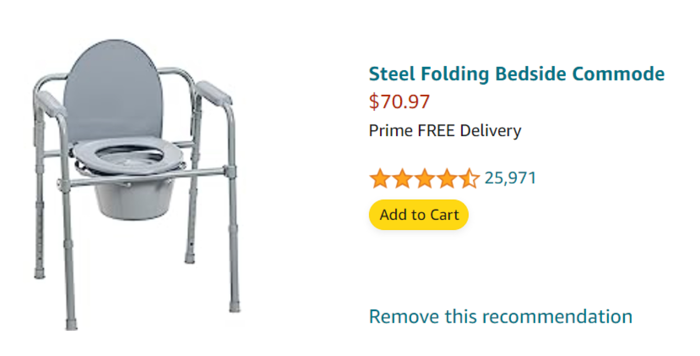 steel folding bedside comode (bedside toilet)