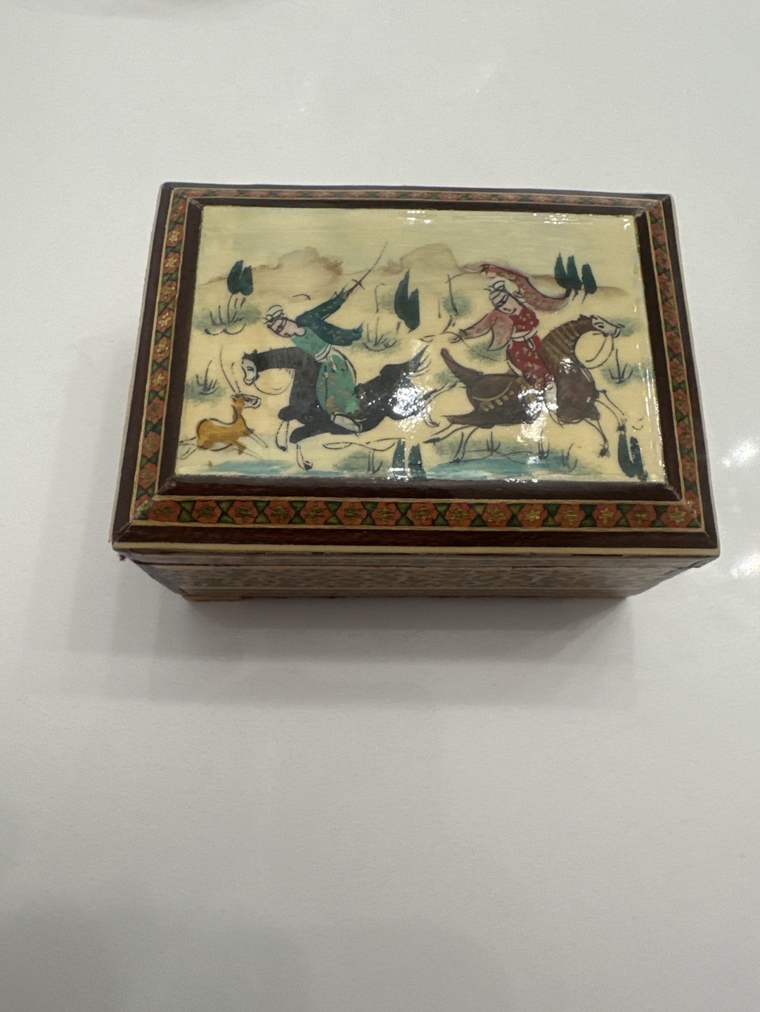 Handcrafted painted jewelry box
