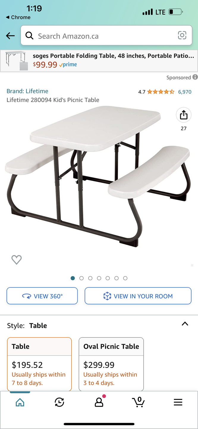 LIFETIME Kid's pinic table