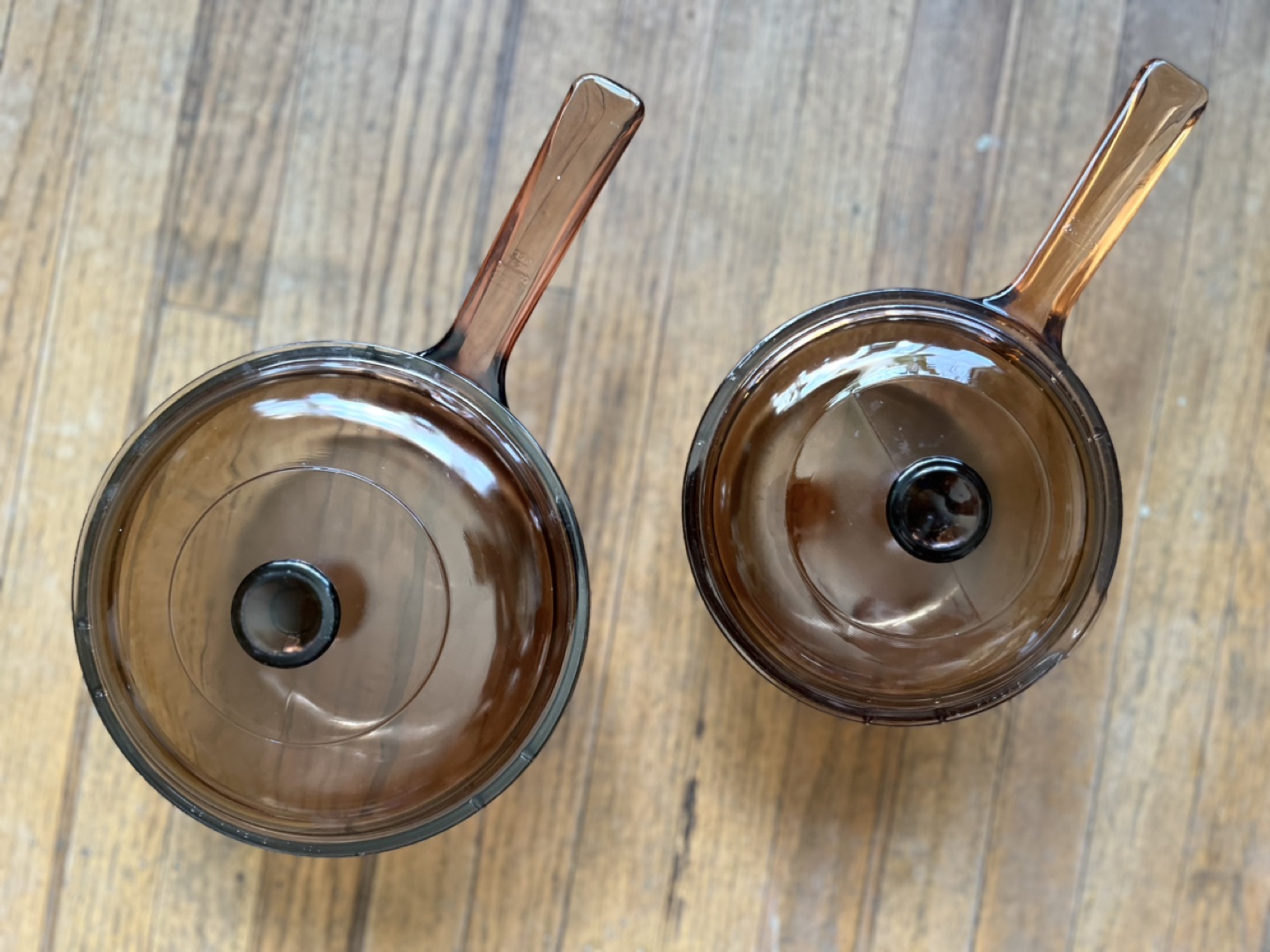 Pyrex Corning Visions Amber Pot Set with Lids - 1.5 + 1L image indicator(3)