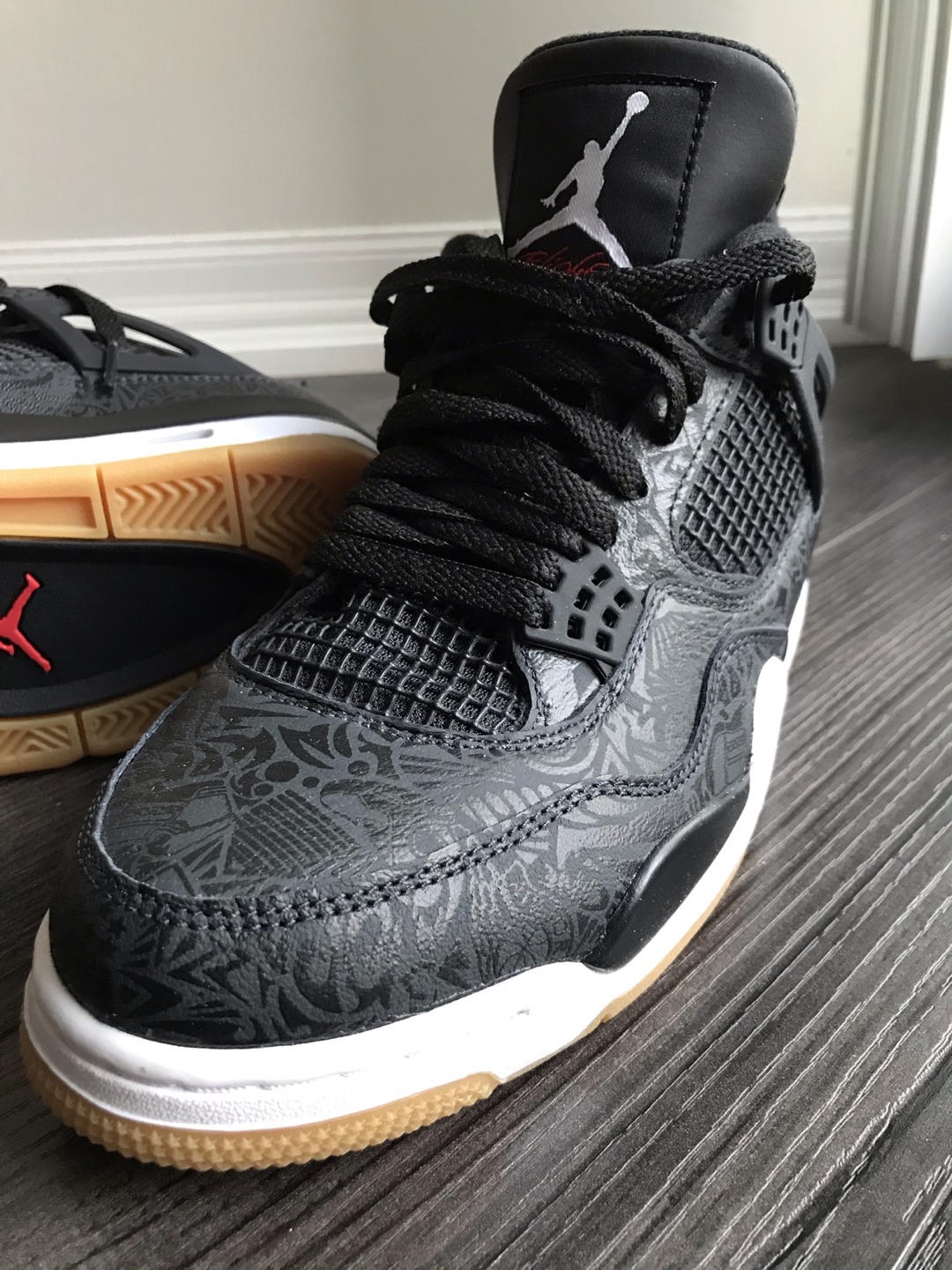 Jordan 4 Retro Laser Black Gum 9.5 New Authentic Deadstock - photo 3