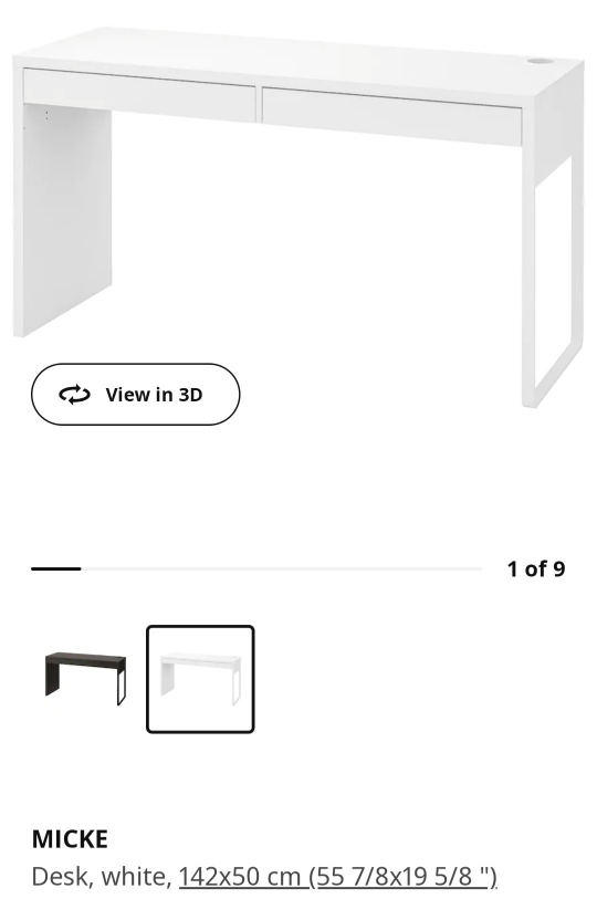 White IKEA MICKE desk - photo 3