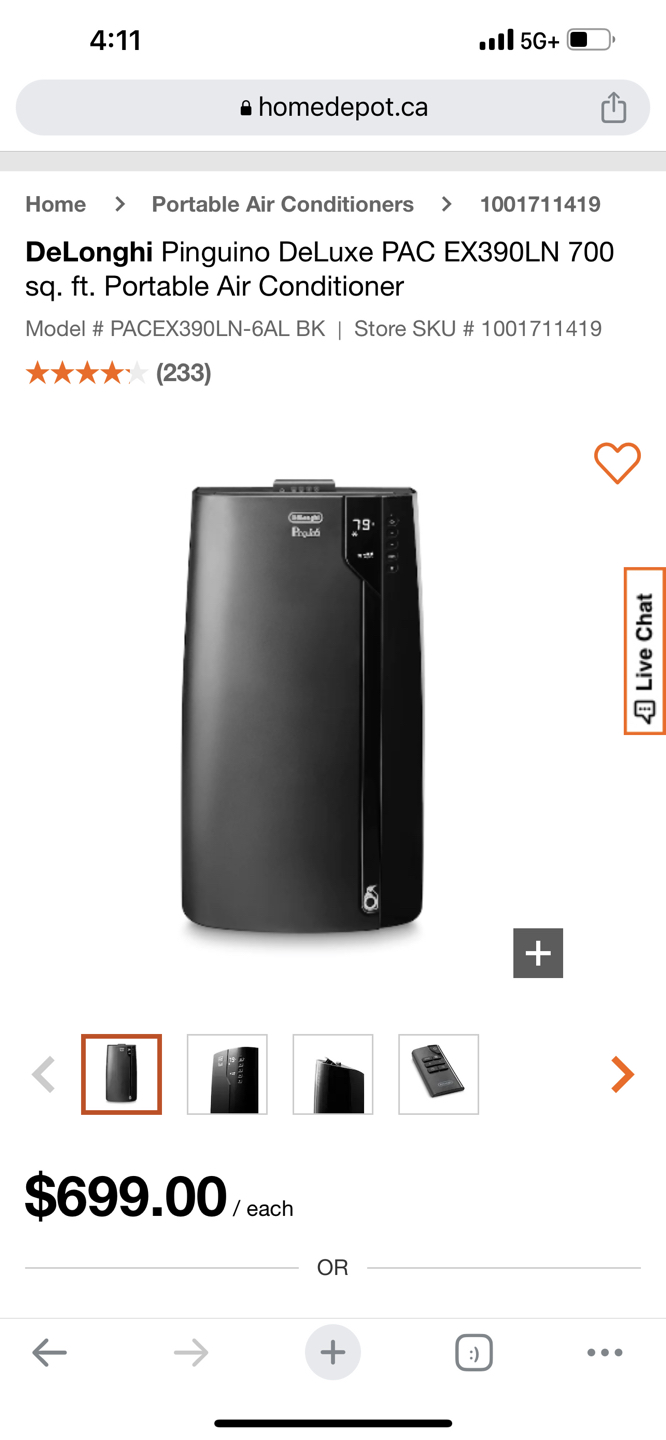 De’Longhi Portable Air Conditioner, worth $700 - photo 4