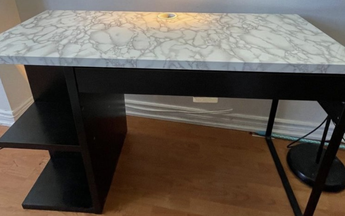 Black micke desk with storage thumbnail