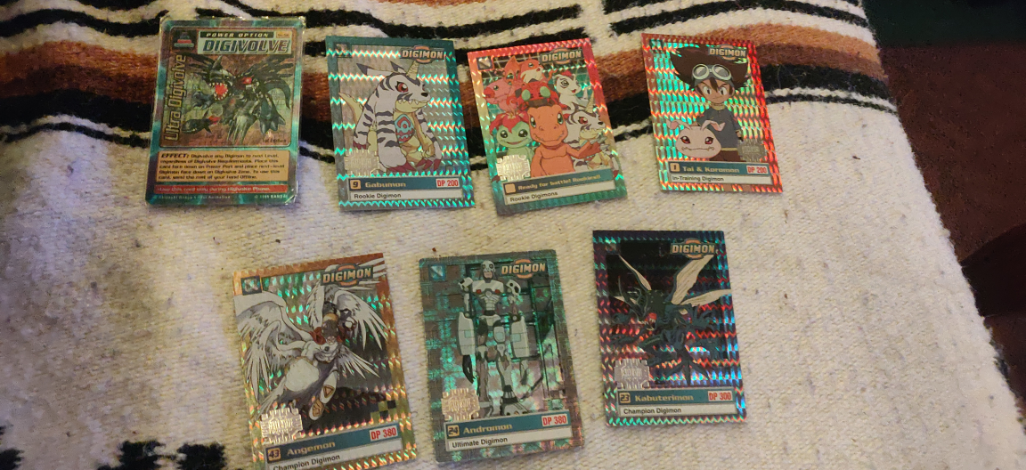 Seven Holographic Digimon Cards thumbnail