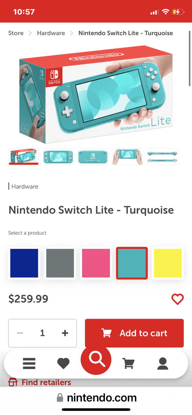 Turquoise Nintendo switch lite thumbnail
