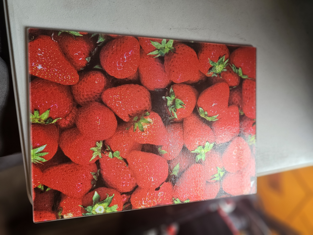 glass Strawberry cutting board #freecycle thumbnail
