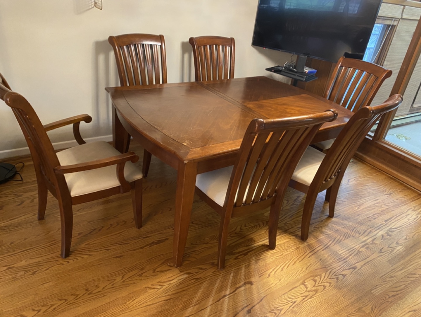 Solid Wood Dinning Table Set With 6 Chairs - photo 2