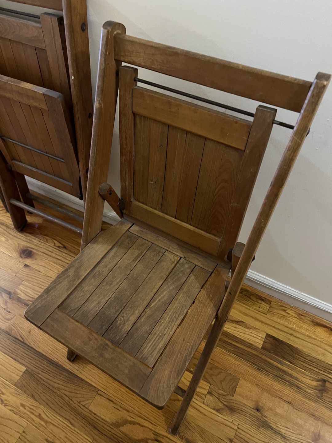 4 Antique Wooden Folding Chairs - photo 5