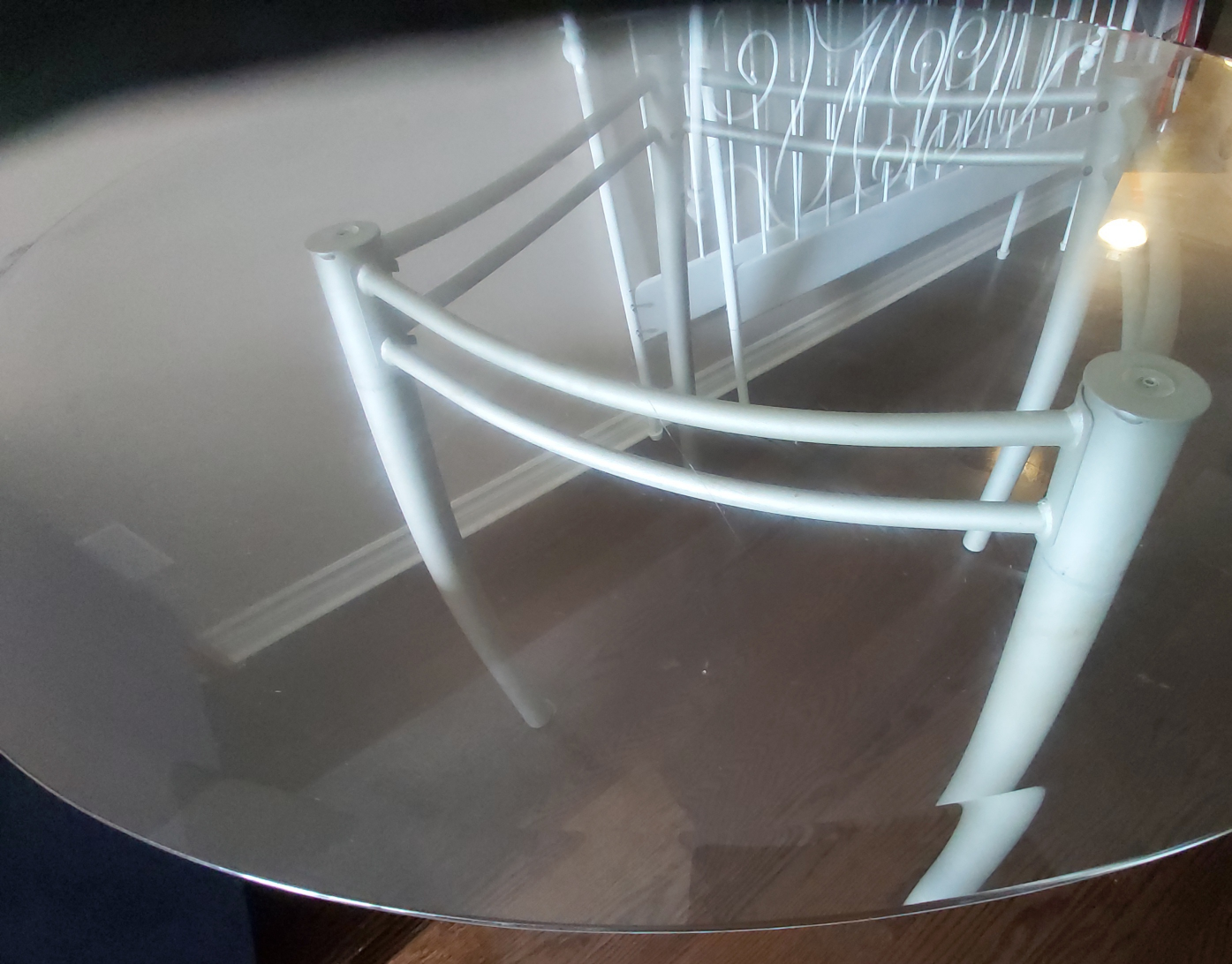 glass dining table set - photo 5