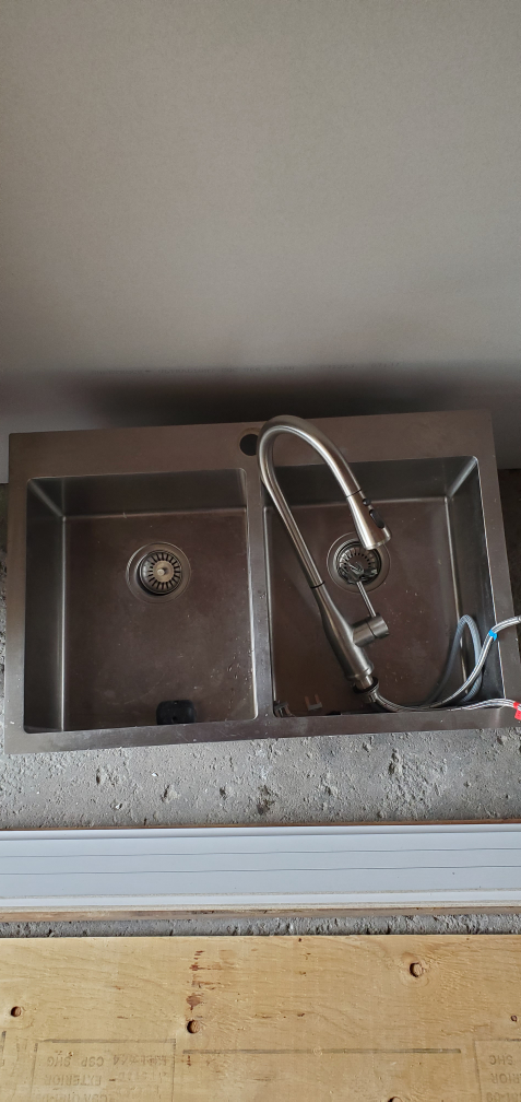 Stainless steel 32 inch double sink with faucet - photo 2