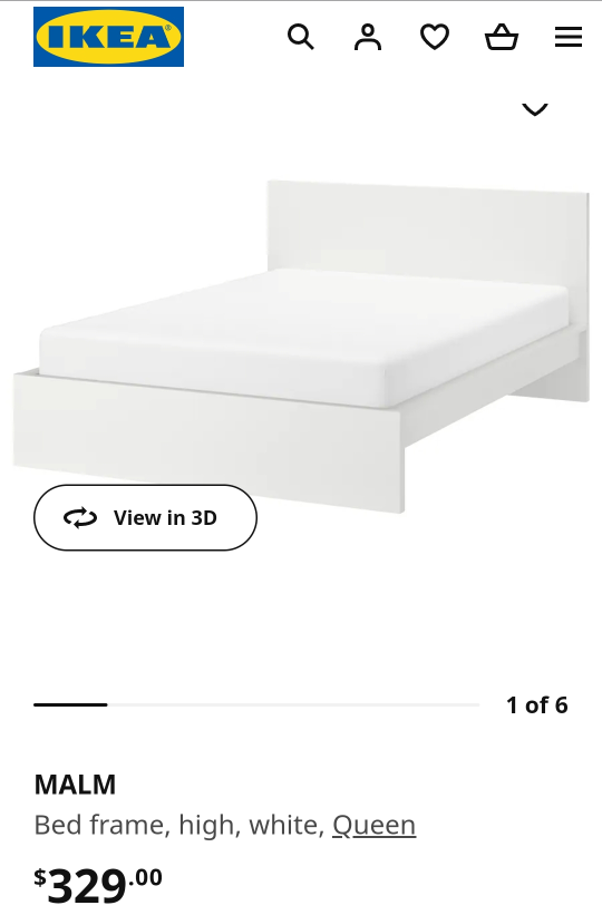 IKEA Queen
Bed white + Mattress  - photo 2
