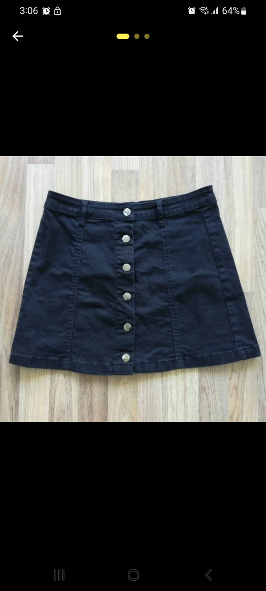 Forever 21 Black Denim Skirt thumbnail