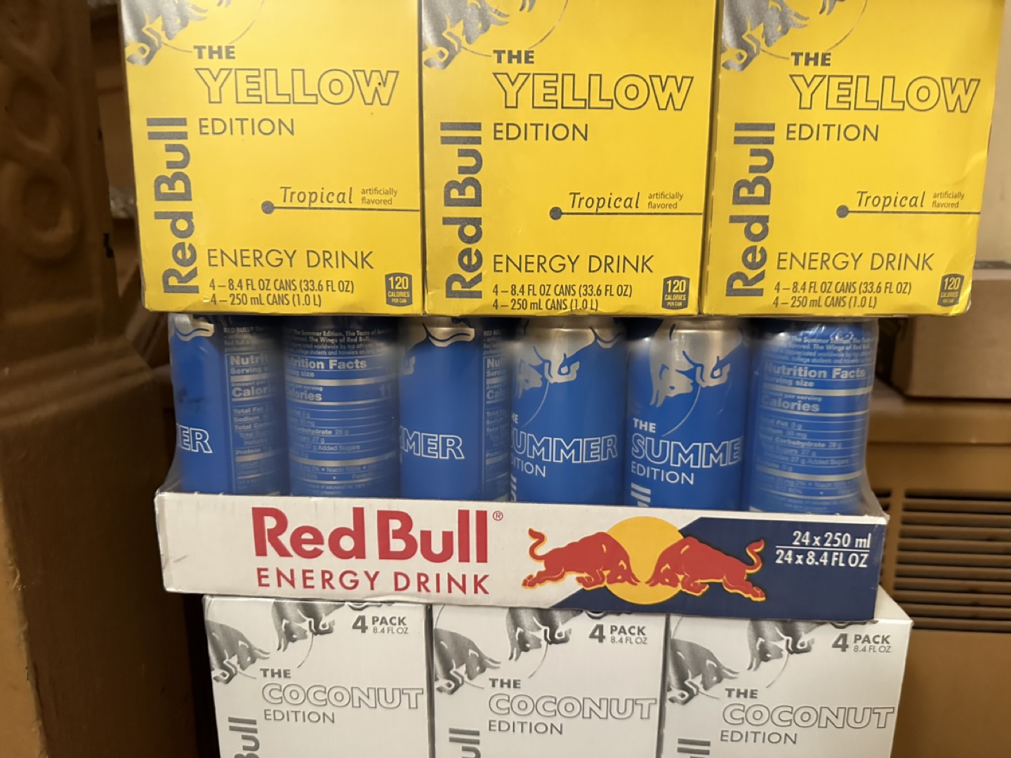 RED BULL DRINKS - 7 cases (24 cans in ea case). - photo 3