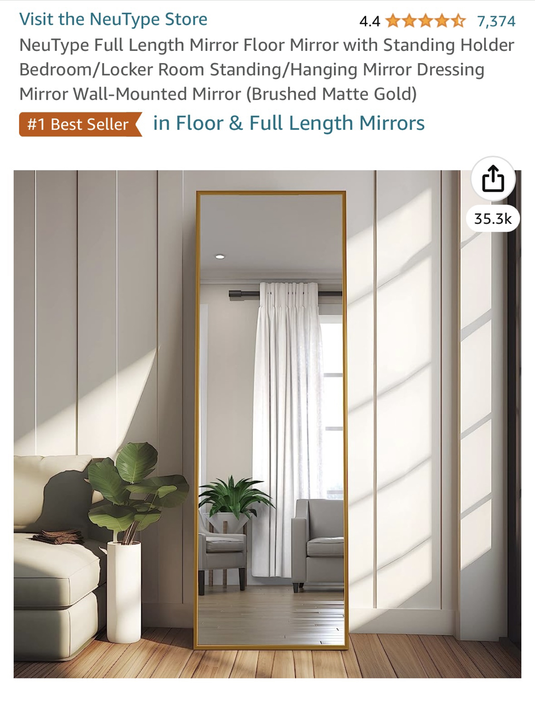 Modern Full Floor Length Mirror