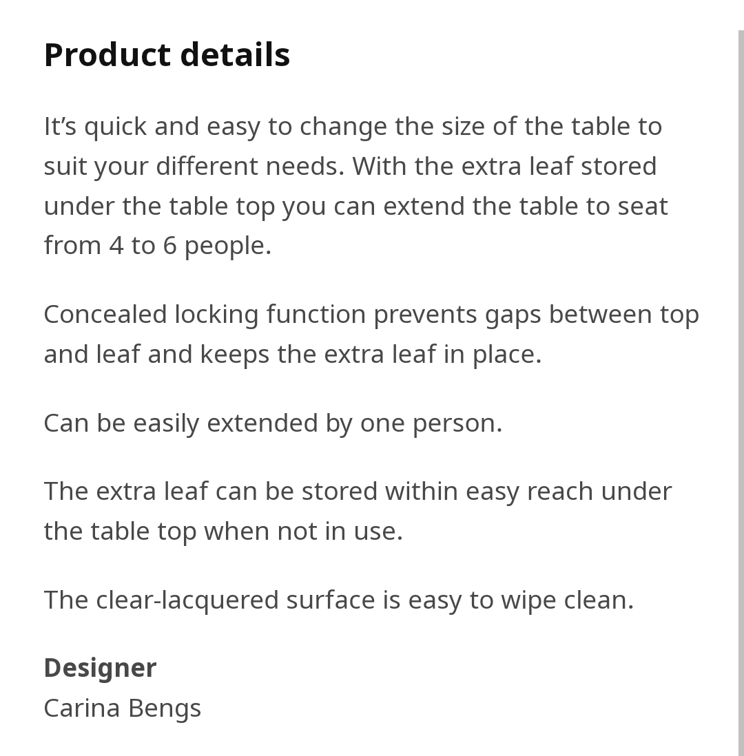 Extendable Dining table, white, 110/155 cm (43 1/4/61 ") - photo 5