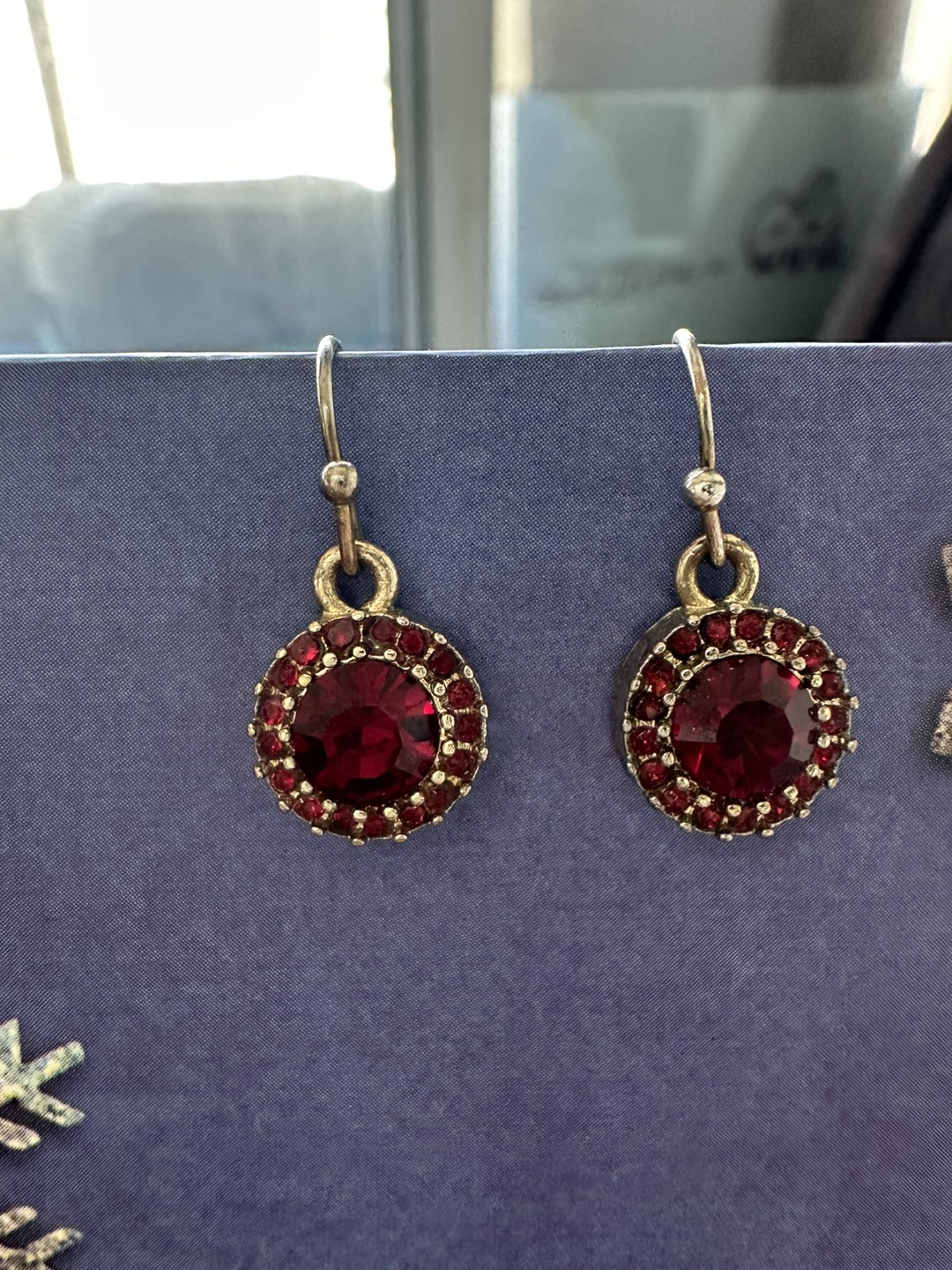 Excellent condition red ruby bijou earrings image indicator(3)