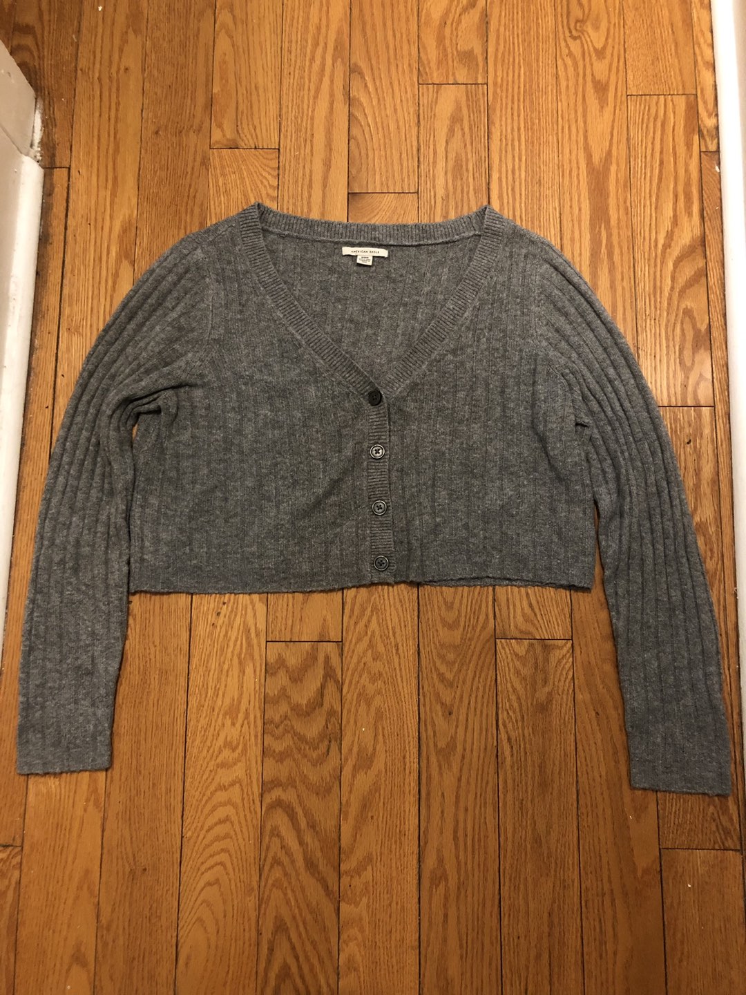 American Eagle cropped button down shirt thumbnail