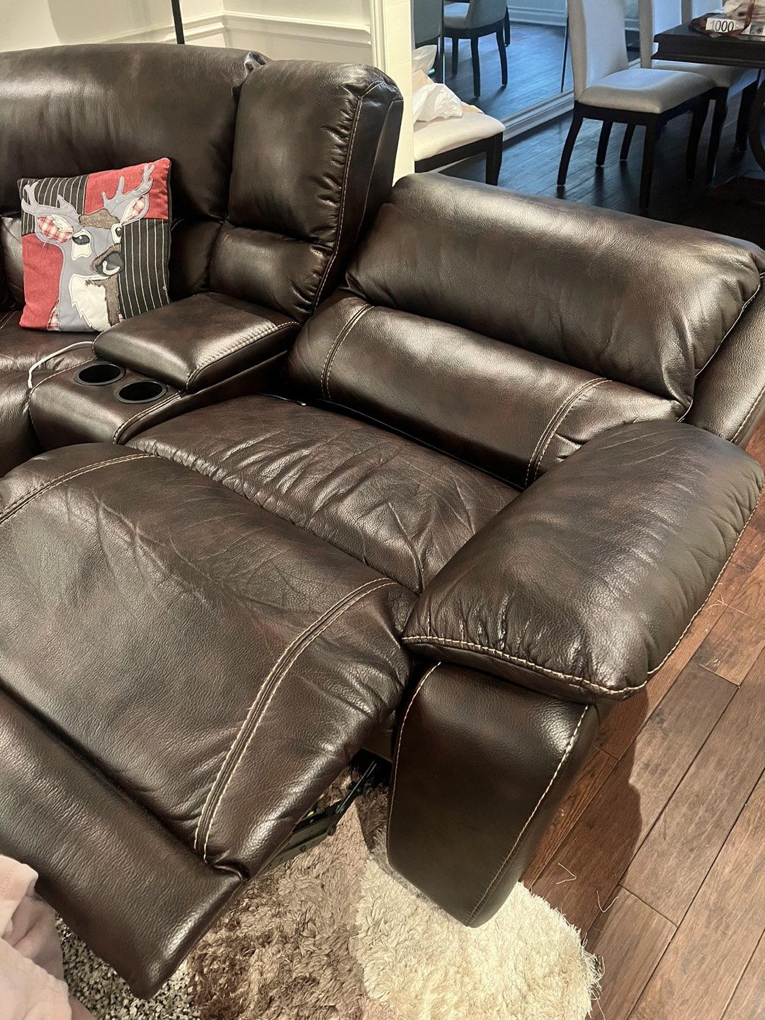 LEATHER L-SHAPED RECLINING SOFA image indicator(2)
