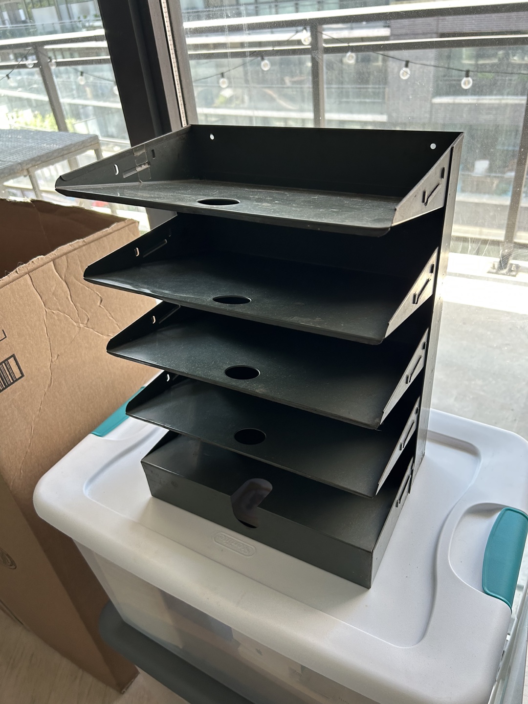 Vintage metal mail rack