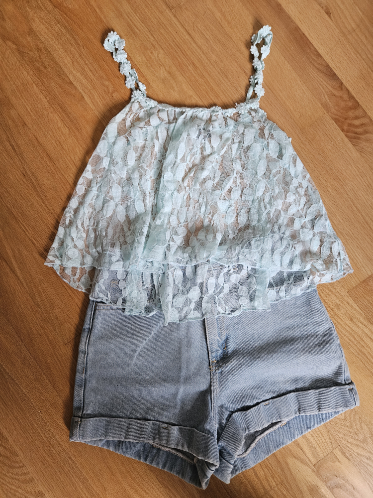 Blue handmade lace tank image indicator(2)