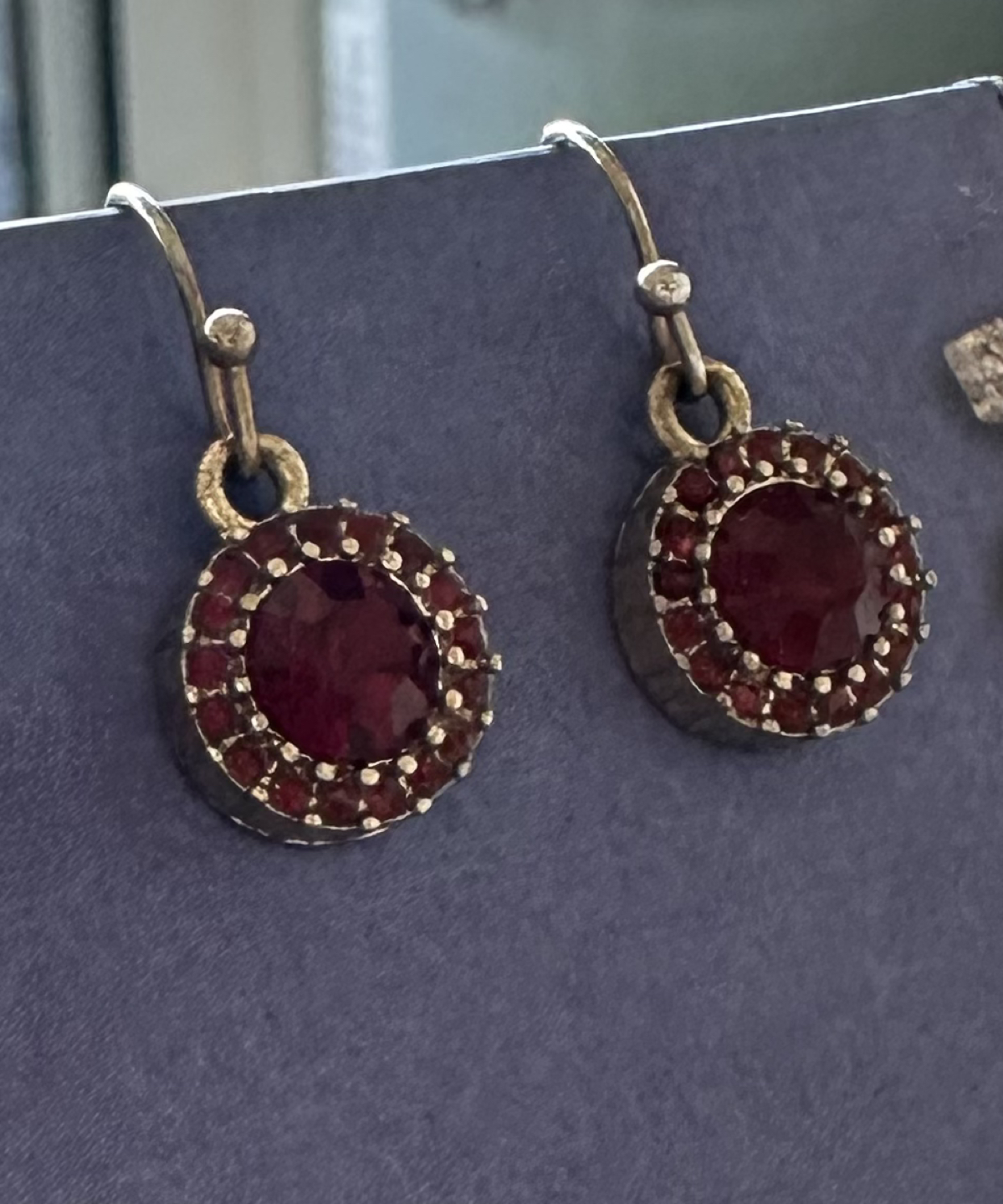 Excellent condition red ruby bijou earrings image indicator(2)