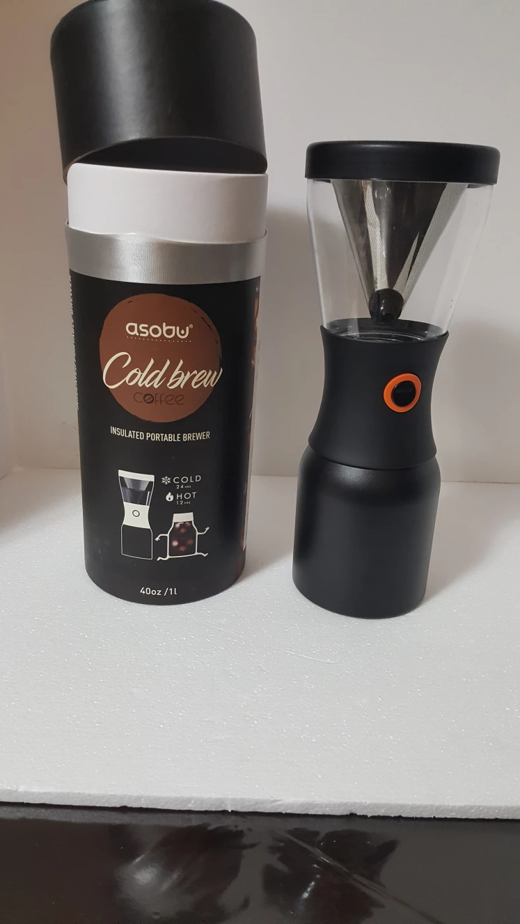 Asobu 6 Cups - 34 oz ColdBrew Insulated BLACK Brewer thumbnail