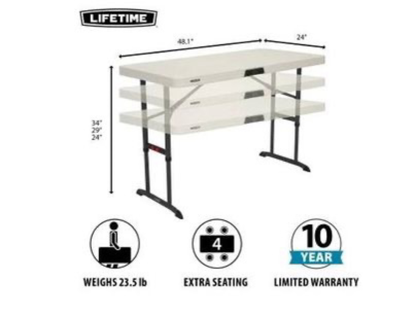 Lifetime Adjustable Height Table - photo 2