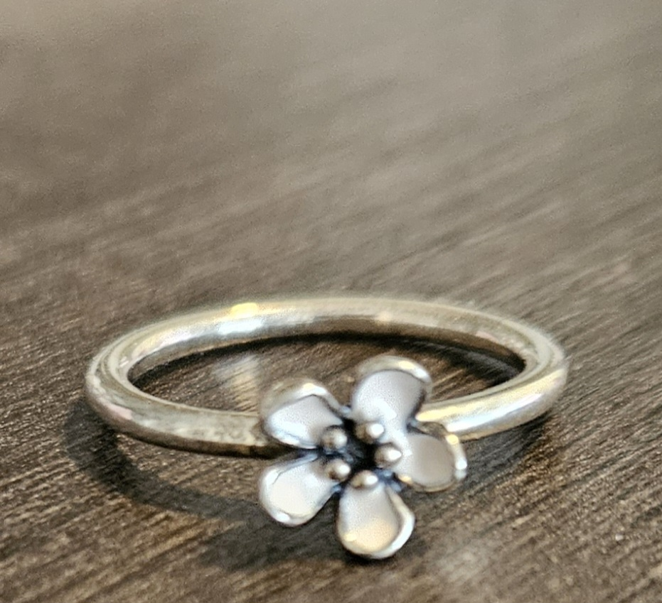 Pandora's cherry blossom silver ring thumbnail