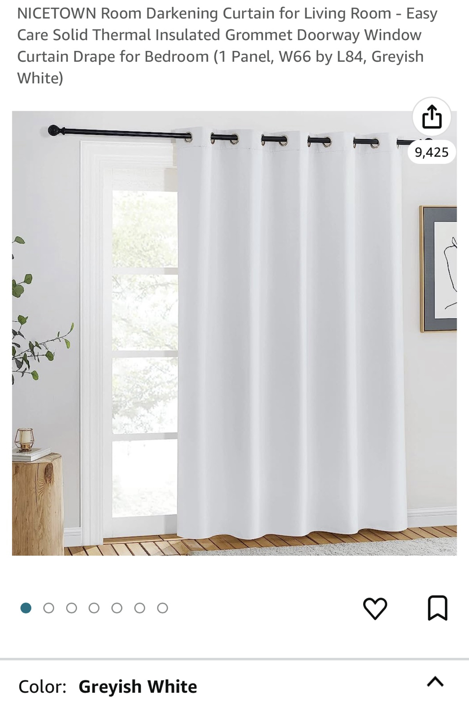 Blackout Curtain & 5/8” Curtain Rod☀️